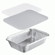 Plat Aluminium Pro NOVATRAY 1070ml (218x155mm) + Couvercle - VALUE PACK - Format Familial & Traiteur - Lot de 1200 - KBL1070RS