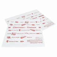 Pochettes adhésives charcuterie 16,6x25cm - par 1000 - Fermeture étanche - Impression charcuterie-traiteur