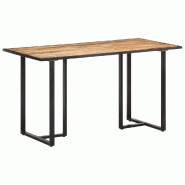 Table de salle à manger 140 cm Bois de manguier brut Modèle Sirius Ligne Plus - Bois massif 320691