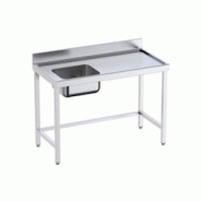 Table inox de préparation avec bords anti-ruissellement, bac à gauche P 700 mm | Distform - QCIRS7-bac A gauche longueur 1600 mm - QCIRS716 Table inox de préparation avec bords anti-ruissellement, bac à gauche P 700 mm | Distform - QCIRS7-bac A gauche longueur 1600 mm - QCIRS716