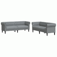 VidaXL Ensemble de canapés 2 pcs gris clair tissu Modèle Rervelisse - 3209200