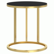 VidaXL Table d'appoint Doré et noir 45 cm Verre trempé Modèle Orion Terrasse - 331662XL