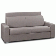 CANAPÉ 2- CANAPEXPRESS  LATTES 120CM MATELAS MÉMORY  22CM TÊTE DE LIT INTÉGRÉE  CUIR VACHETTE TAUPE