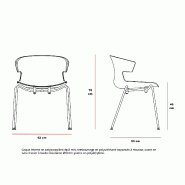 Chaise visiteur tapissée Cove - Quadrifoglio - Gris foncé