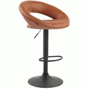 CLP Tabouret de bar Olinda en similicuir Marron clair/Noir - marron polyester 315787 CLP Tabouret de bar Olinda en similicuir Marron clair/Noir - marron polyester 315787