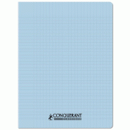 CONQUERANT Lot de 20 Cahier Classique PP piqué 24x32, 48p./24 feuilles 90g/m², Séyès, coloris bleu pastel - 3020120254876