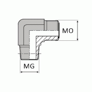 Coude mâle ORFS x mâle gaz conique 90° - OCMCO90402 - CMORFS9/16 / MGCO1/8 90