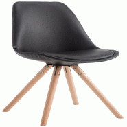 Décoshop26 - Chaise de cuisine salle à manger scandinave assise en PVC noir 4 pieds en bois forme rond 10_0008805 - noir Bois massif 3000266846944