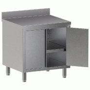 Diamond - Table armoire neutre, portes battantes, avec dosseret arrière - réf. TA87D-SA4 - gris inox AKS-TA87D-SA4