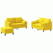 Ensemble de canapés 3 pcs avec coussins jaune clair tissu Modèle Helios Moderne Plus - 8721012067981