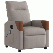 Fauteuil de massage inclinable électrique Taupe Tissu Modèle Telvora - 8721158643735