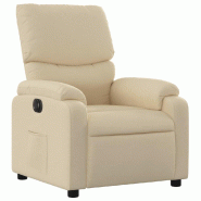 Fauteuil inclinable électrique Crème Tissu Modèle Rermelis - 8721012172975