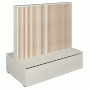 Gondole double face Vertigo T01 avec tiroir MDF nat et noyer clair 125x74x125cm