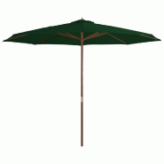 Helloshop26 - Parasol avec mât en bois 350 cm vert 02_0008131 - 3000435147766_0
