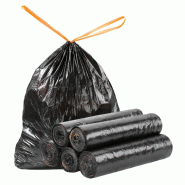 Joybos - Lot de 5 Rouleaux de Sacs-poubelle avec Cordon - noir multi-matériau JOB345