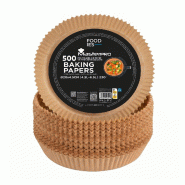 Masterpro - Set de 500 moules en papier pour friteuse à air Ø20x4,5 cm, antiadhésifs et jetables, jusqu’à 230 °C - beige papier PK10593