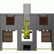 Robots articulés - palettisation à gauche et à droite convoyeur 90° lexem xgd90i