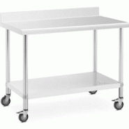 Royal Catering - Royal Catering RCAT-120/60-WS Table de travail Avec rebord 60 x 120 cm Capacité de charge 158 kg Table plan de travail Table de - mu