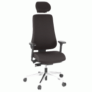 Siège de bureau  / Siège de direction PRO-TEC 400, tissu noir, alu poli hjh OFFICE - noir polyester 608400