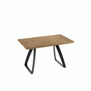 Stones Table extensible Smokey avec plateau en verre trempé fumé noir, structure en métal, design moderne 160/240 cm - Collection Smokey - noir Boi