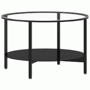 Table à thé Noir et transparent 70 cm Verre trempé Modèle Orion Prestige - verre 331618