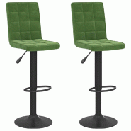 Tabourets de bar lot de 2 vert foncé velours Modèle Flex Élégance Élite - 335766