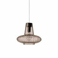 Zafferano Suspension Giulietta Ø 320 X 3150 Mm. 1 X E27 70 W Hs-Ip20-Gris, Verre Fumé - gris LGL4109