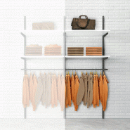 Élément suivant Global used 2 tablettes blanc + 1 penderie L90xH240cm