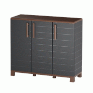 Armoire Basse de Rangement 3 portes 1 étagère 20kg max Intérieur Extérieur - Meuble de rangement Anthracite Art Plast - gris 8010693128488 Armoire Basse de Rangement 3 portes 1 étagère 20kg max Intérieur Extérieur - Meuble de rangement Anthracite Art Plast - gris 8010693128488