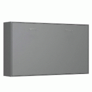 ARMOIRE LIT HORIZONTALE ESCAMOTABLE STRADA-V2 GRIS GRAPHITE MAT COUCHAGE 90*200 CM.