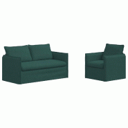 Canapé 2 pcs Vert foncé 196 x 82 x 85 cm tissu Modèle Apex Classique - Matériau naturel 8721364374577