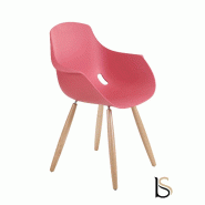 Chaise coque guada wood - rouge_0