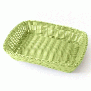 Corbeille effet osier 30x22x7cm polypropylène vert anis - par 12
