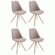 Décoshop26 - 4 chaises de salle à manger style scandinave en tissu taupe pieds rond en bois clair CDS10351 - 3000475269602 Décoshop26 - 4 chaises de salle à manger style scandinave en tissu taupe pieds rond en bois clair CDS10351 - 3000475269602