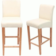 Décoshop26 - Lot de 2 tabourets de bar en cuir crème pieds clairs avec repose pieds TDB04003 - 3000030330525 Décoshop26 - Lot de 2 tabourets de bar en cuir crème pieds clairs avec repose pieds TDB04003 - 3000030330525