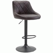 Décoshop26 - Tabouret de bar en synthétique marron pivotant avec repose-pieds métal noir coutures décoratives TDB10581 - marron 3000413769607 Décoshop26 - Tabouret de bar en synthétique marron pivotant avec repose-pieds métal noir coutures décoratives TDB10581 - marron 3000413769607
