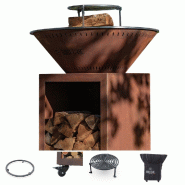 GRILLCHIC Pack Privilège Brasero Classique Corten 83 Double Cuve - marron PAPRIVBRCODCCL_83