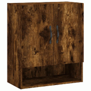 Helloshop26 - Armoire murale pratique design moderne rangement 60 x 31 x 70 cm en bois d'ingénierie chêne fumé 02_0048763 - Bois massif 3000235459847