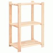 Helloshop26 - Étagère de stockage 3 niveaux 60 x 38 x 90 cm pin solide 150 kg beige 02_0000655 - 3000069831536