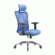 OfficeSense OS1000 Chaise de Bureau Ergonomique – Réglable, Certifiée NEN-EN 1335, Roulettes Améliorées – Bleu - bleu plastique 8721042800046
