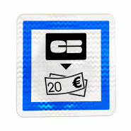 Panneau services distributeur de billets de banque CE25 - pictogramme carte bancaire, flèche et billet de 20€ Panneau services distributeur de billets de banque CE25 - pictogramme carte bancaire, flèche et billet de 20€