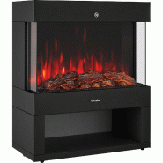 TecTake GmbH tectake Cheminée électrique  Noir - noir acier 406279