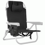 TecTake GmbH tectake Chaise de plage CORAL pliable avec fonction sac à dos - noir, par pièce - 406168 - noir aluminium 406168 TecTake GmbH tectake Chaise de plage CORAL pliable avec fonction sac à dos - noir, par pièce - 406168 - noir aluminium 406168