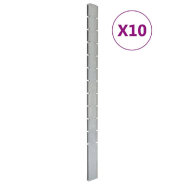 Vidaxl poteaux de clôture 10 pcs argenté 280 cm acier galvanisé 3196181