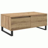 VidaXL Table basse Chêne artisanal 90 x 50 x 36,5 cm Bois d'ingénierie Modèle Luna Vision Plus - 881679