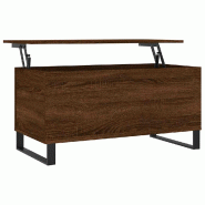 VidaXL Table basse Chêne marron 90x44,5x45 cm Bois d'ingénierie Modèle Atlas Premium - 830987