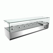 Vitrine réfrigérée à poser THV1200/330 - 1200 x 335 x 435 mm, capacité 4 bacs GN1/4, température +2°+8°C