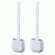 Wellhome WELL HOME – Lot de 2 brosses WC en TPR (caoutchouc thermoplastique), couleur blanche - blanc multi-matériau PK6534_0