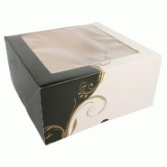 Boîte pâtissière Baroque av fenêtre The Pack carton ondulé 24x24x12cm - par 100