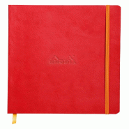 Cahier souple Rhodiarama coquelicot 190x250 / B5, 160p./80 feuilles ivoire 90 g/m², ligné - rouge 117513C